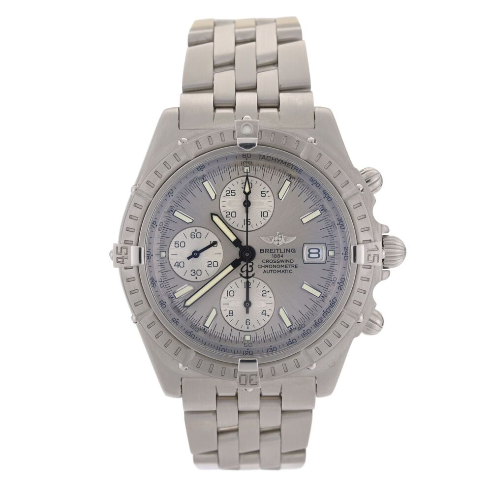 NOS Breitling Crosswind A13355 Silver Dial 43mm Automatic Men's Watch w/B&P